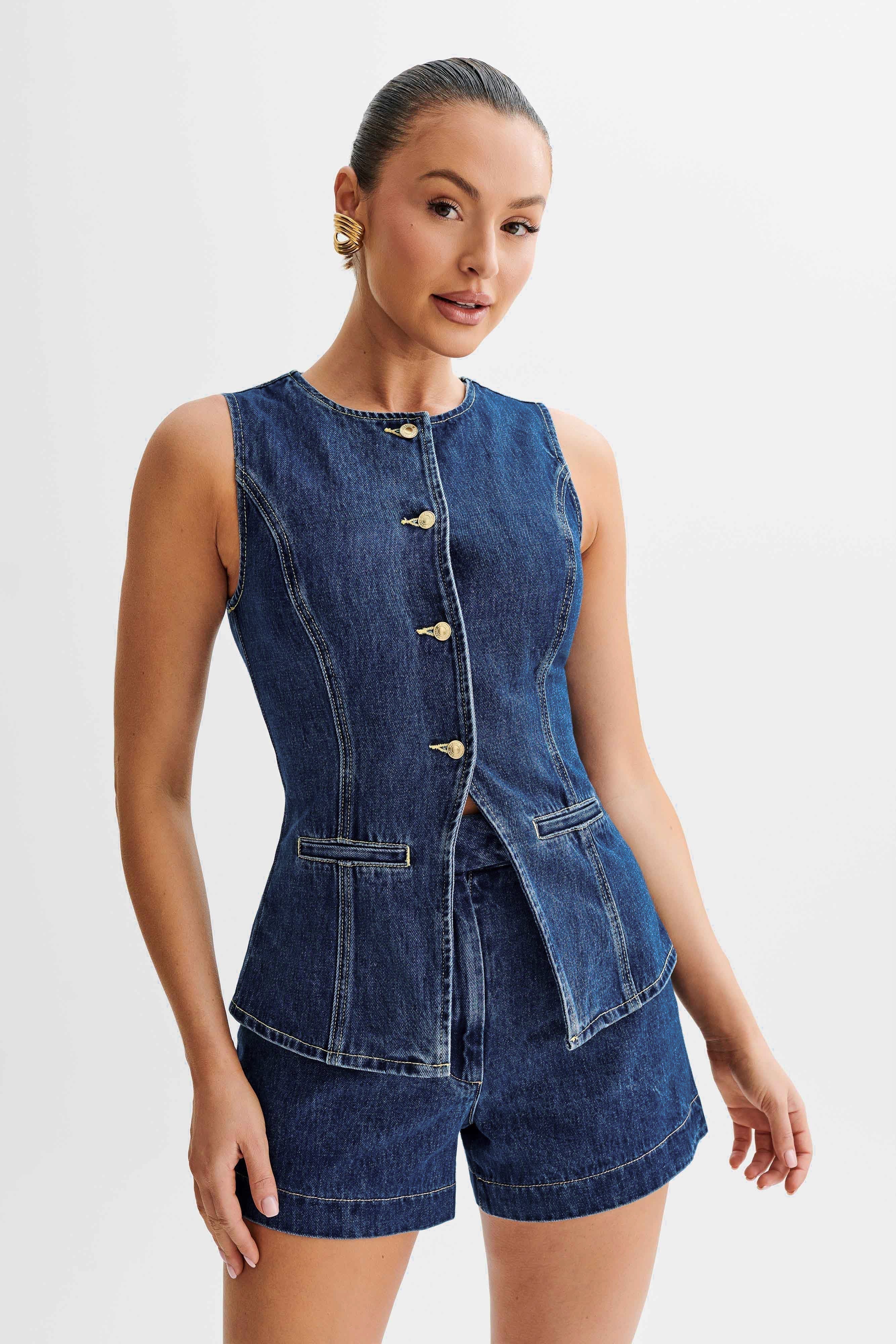 Lallisa | Trendigt denimset med knappar