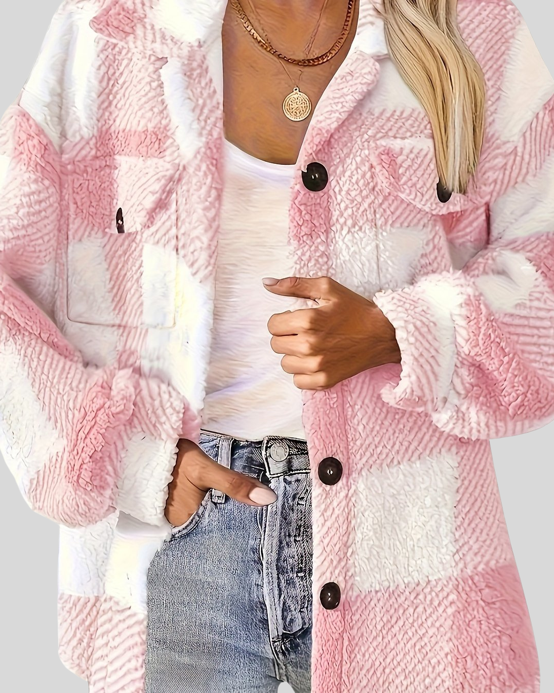 Lallisa – Rutig Knit med Hög Stretch