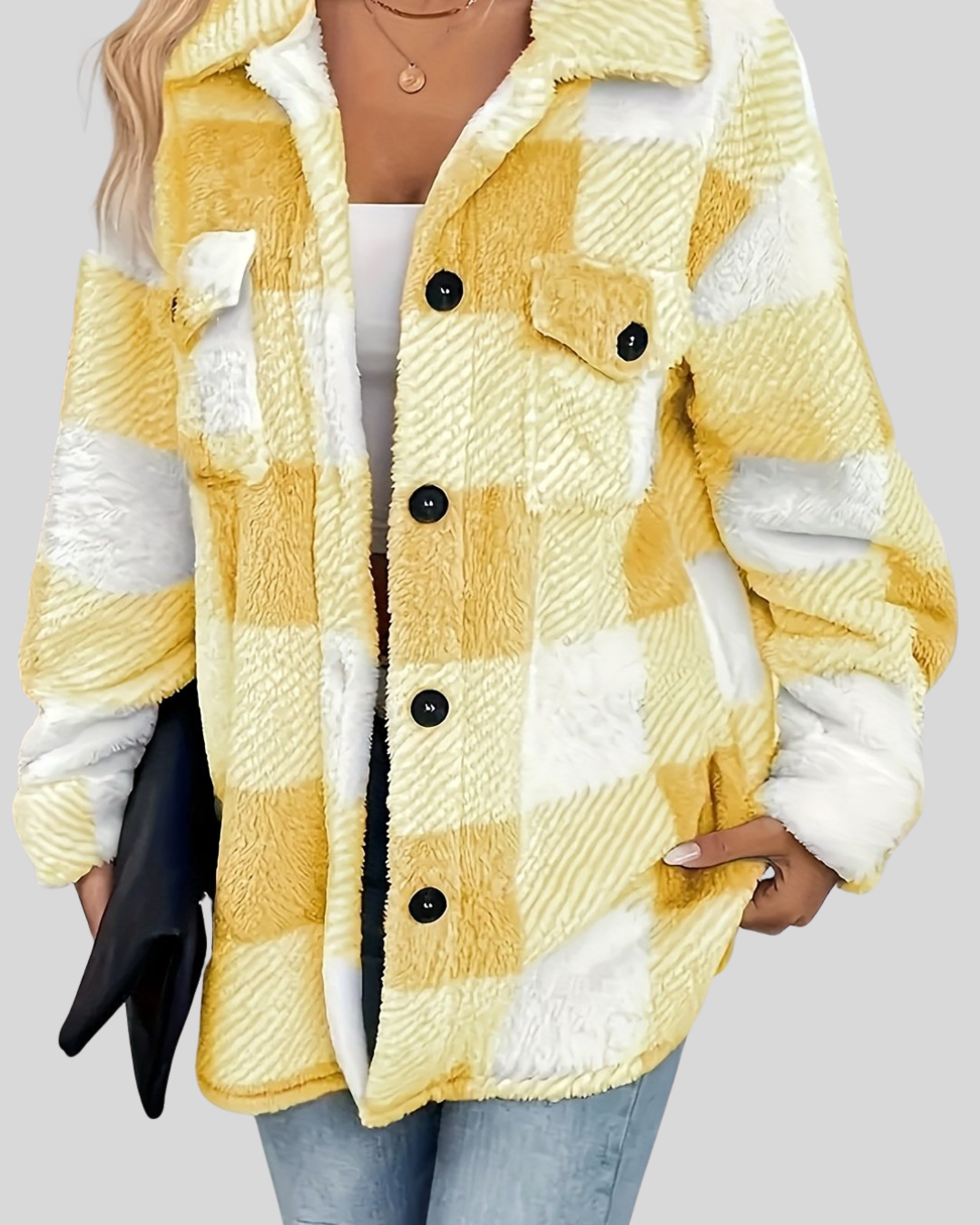 Lallisa – Rutig Knit med Hög Stretch