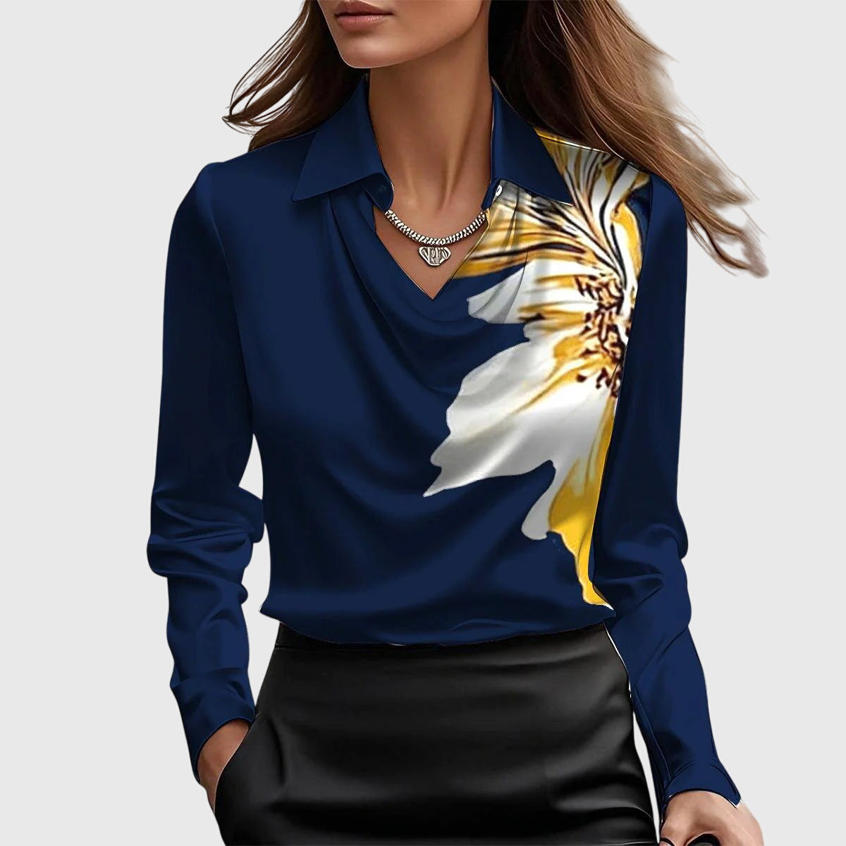 Lallisa | Elegant Blus med Blomstertryck