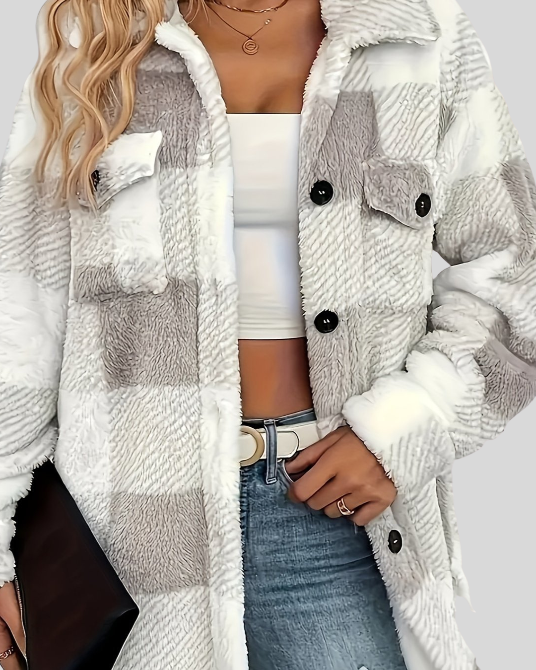 Lallisa – Rutig Knit med Hög Stretch