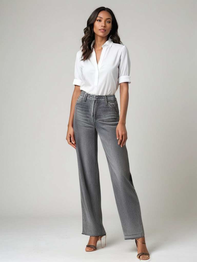 Lallisa | Grå Utställd Jeans