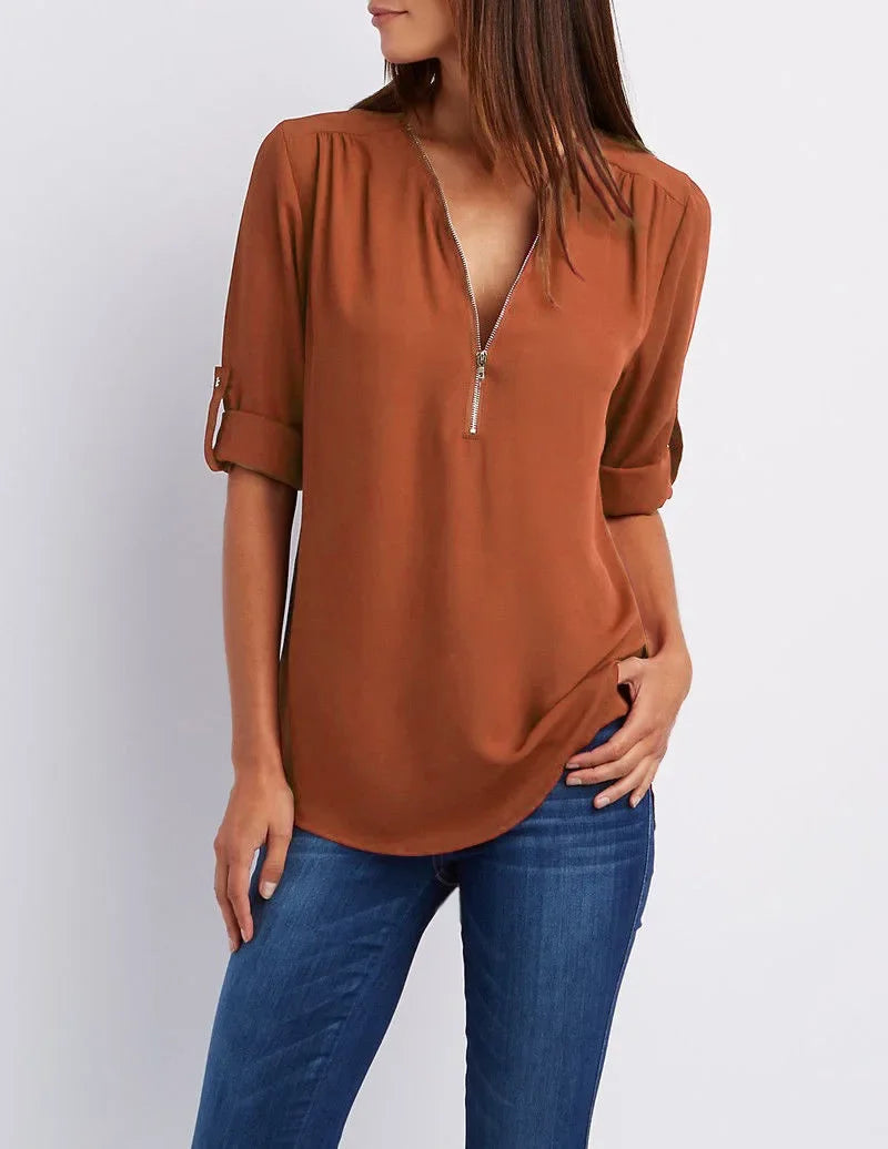 Lallisa | Ronja – Elegant topp med dragkedja