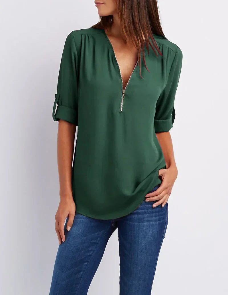 Lallisa | Ronja – Elegant topp med dragkedja