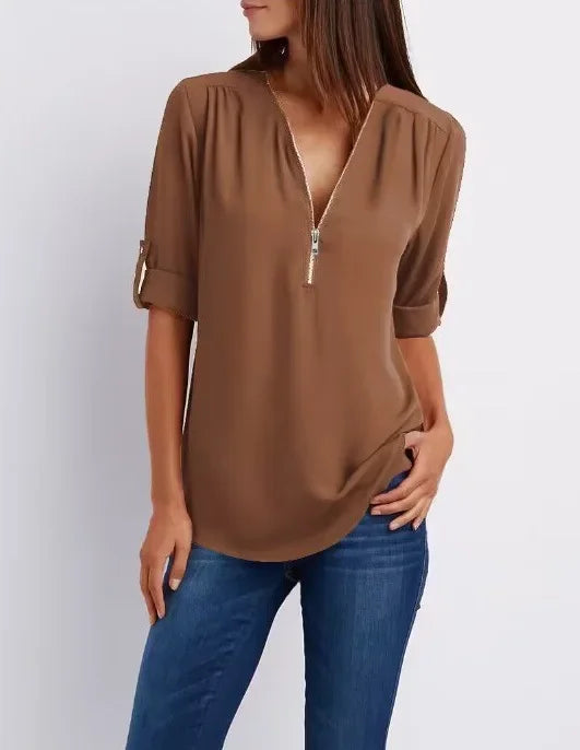 Lallisa | Ronja – Elegant topp med dragkedja