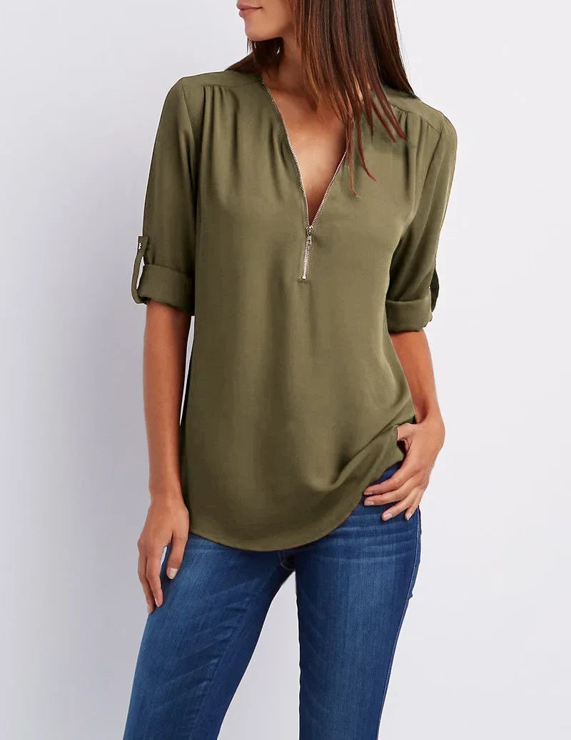 Lallisa | Ronja – Elegant topp med dragkedja